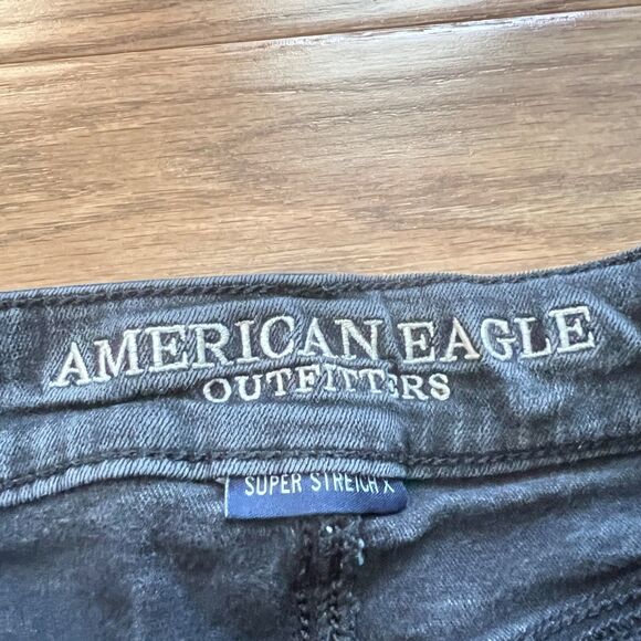 American Eagle Jeans Women's Size 00 Black Hi-Rise Jegging Skinny Distressed - Picture 3 of 10